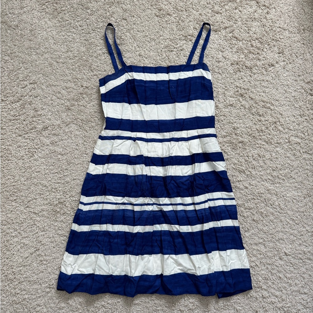 LOFT Blue and White Striped Mini Dress